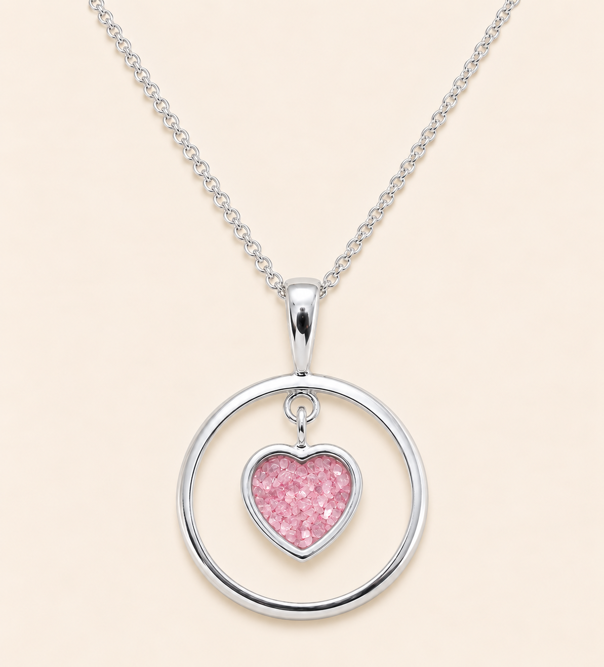 Everly Sterling Silver Heart Memorial Necklace