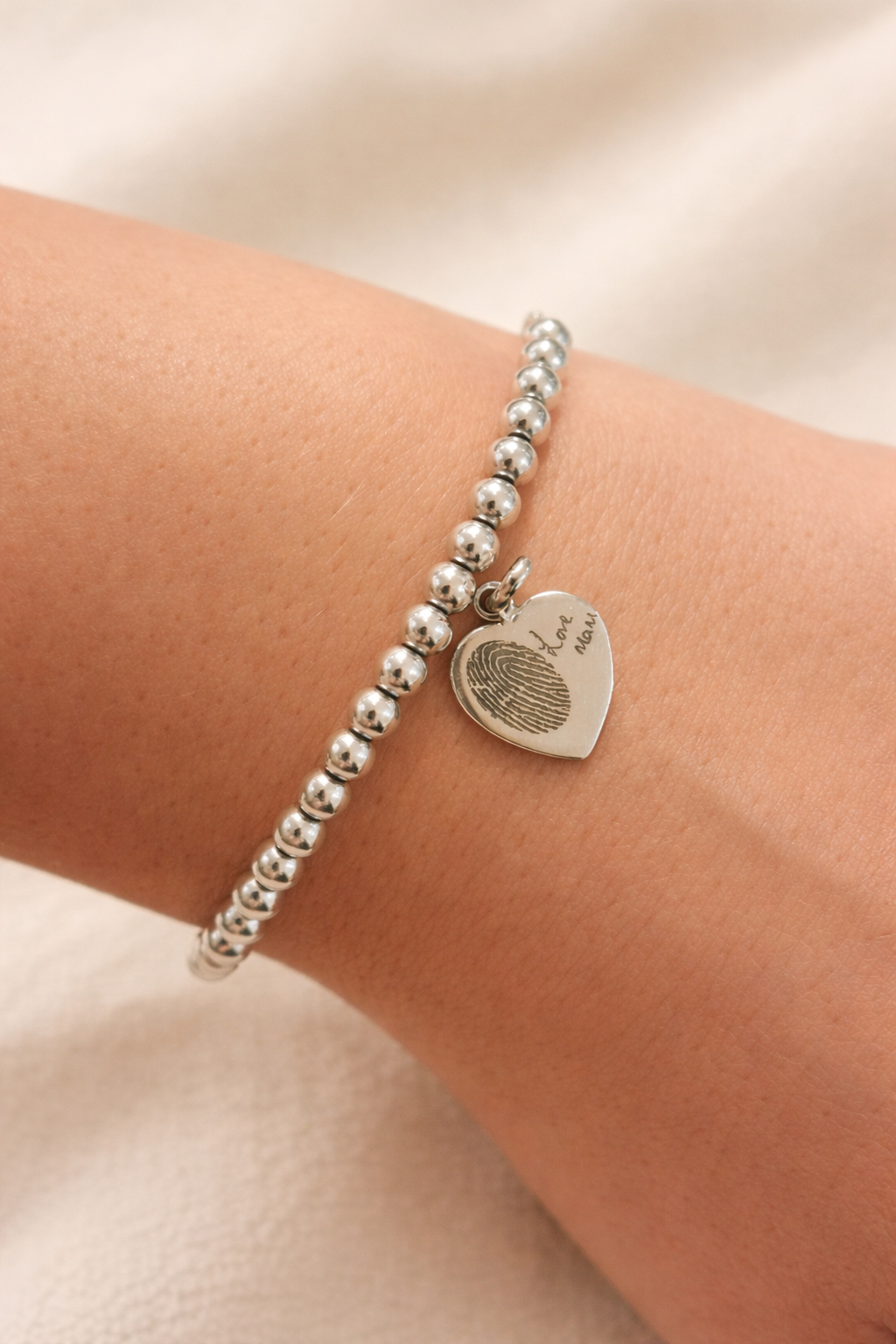 Sterling silver engraved bracelet