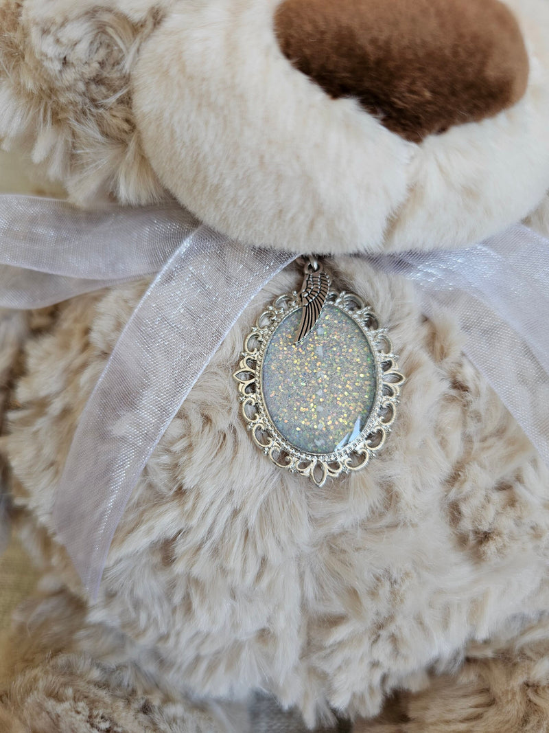 Lottie Plush memorial bear with ashes charm image 1