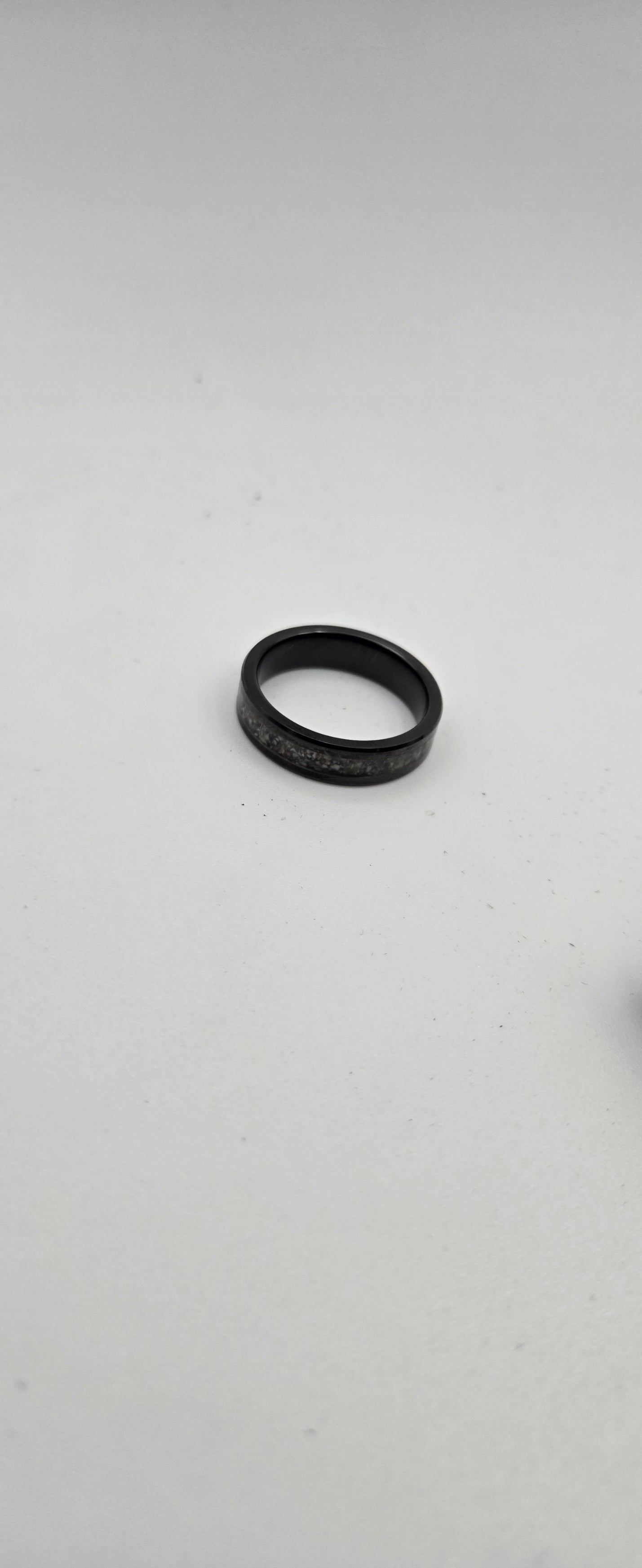 Black Ceramic Memorial Ring 6mm | Personalised Ashes Ring