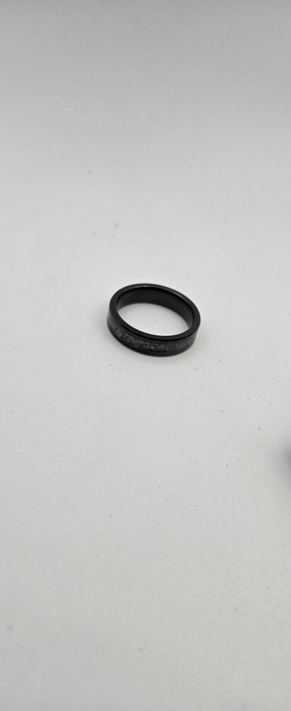Black Ceramic Memorial Ring 6mm | Personalised Ashes Ring