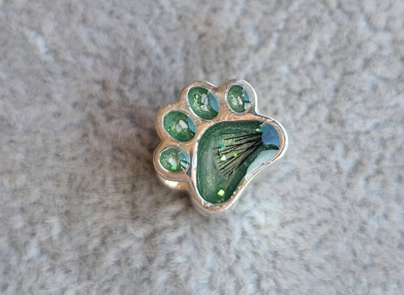 Sterling silver paw print charm image 1