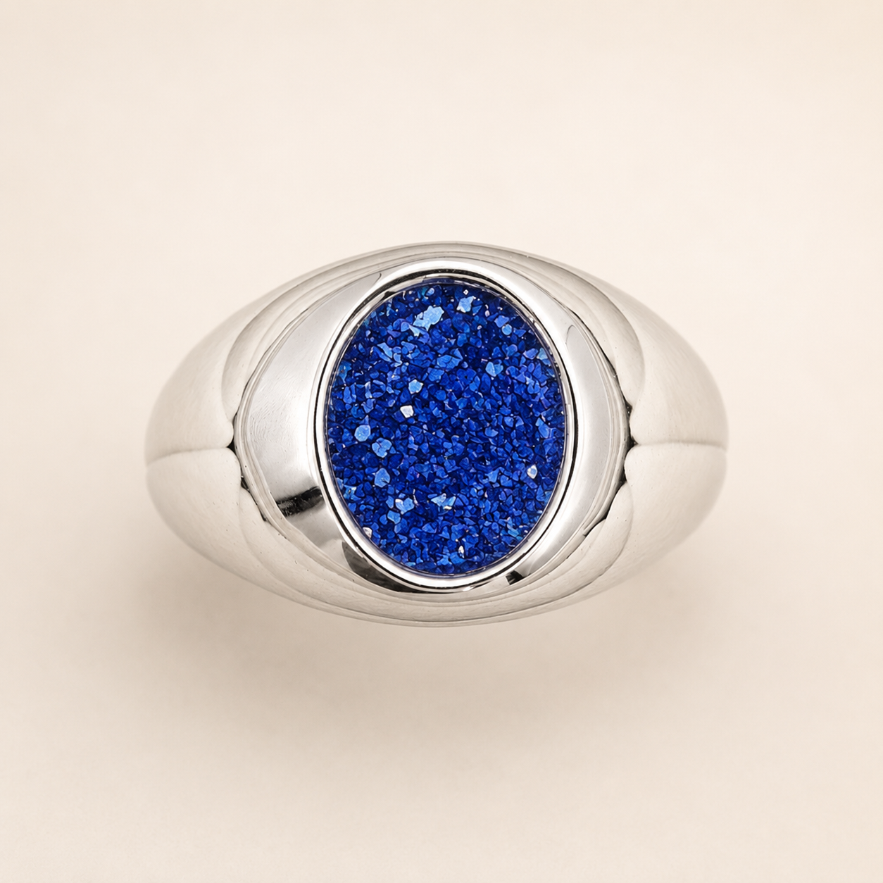 Sterling Silver Round Memorial Signet Ring