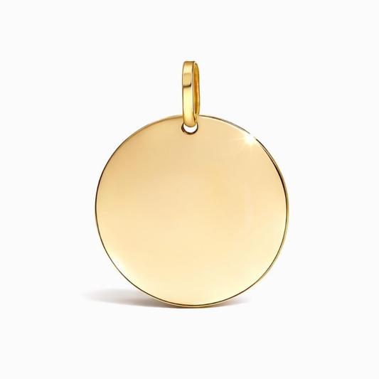 9ct Gold Engravable Disc Pendant Charm – 10mm