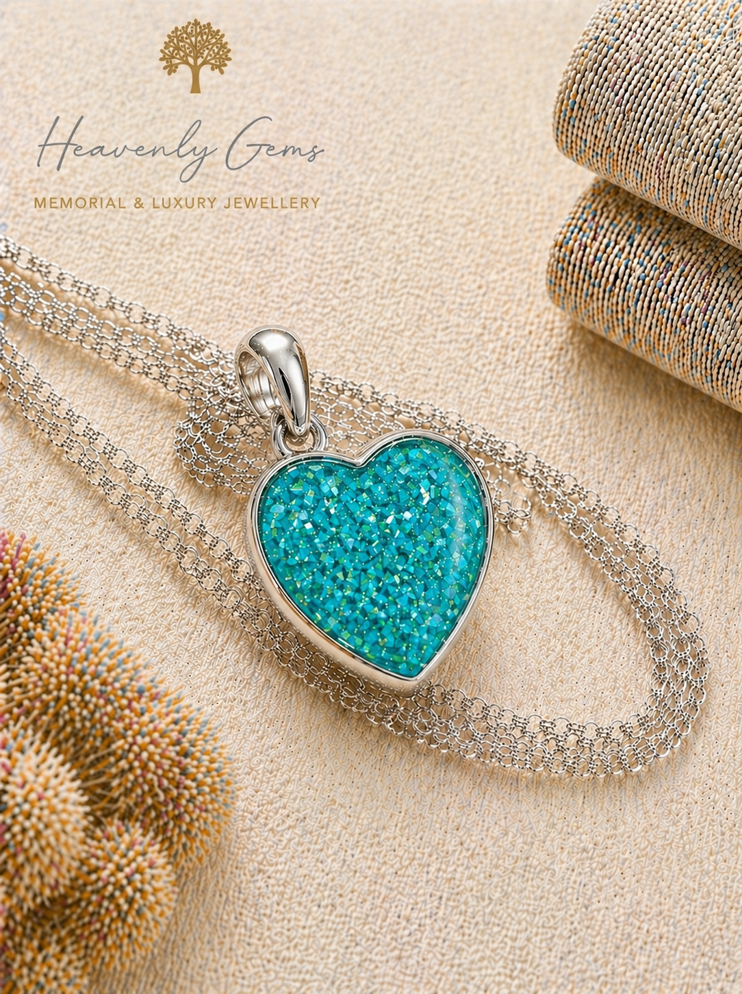 Sterling Silver Heart Memorial Necklace