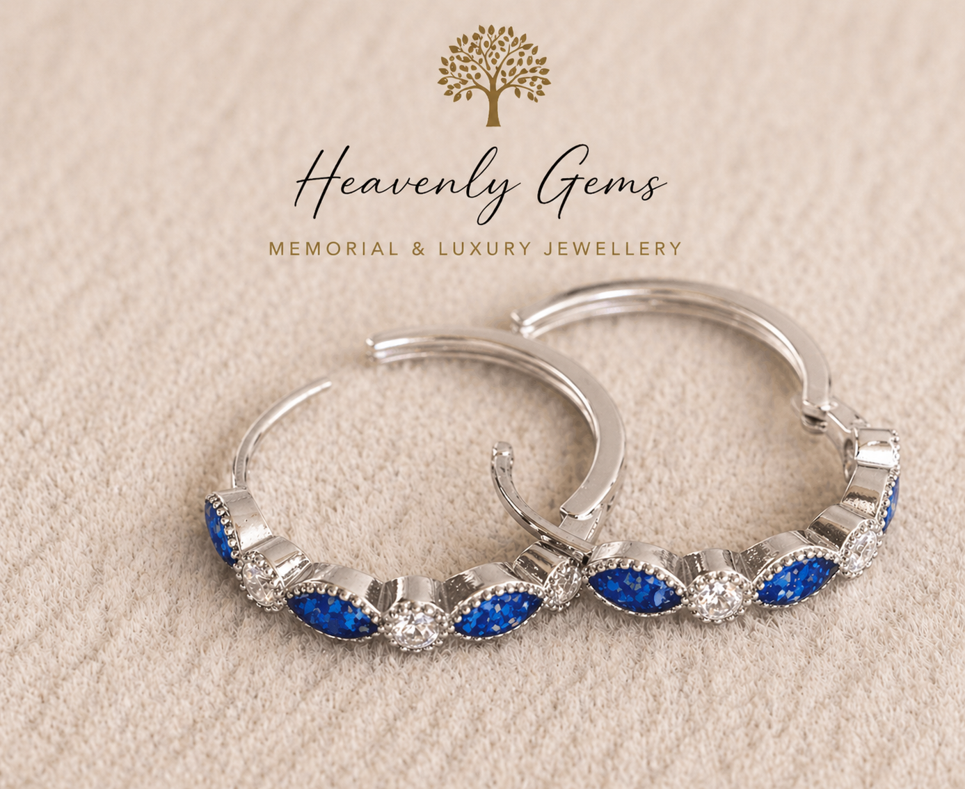 Eternity Memorial Ashes Hoop Earrings UK – Sterling Silver Cremation Jewellery