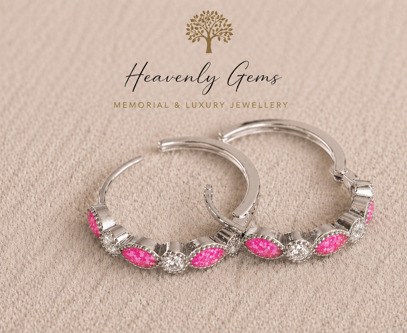 Eternity Memorial Ashes Hoop Earrings UK – Sterling Silver Cremation Jewellery