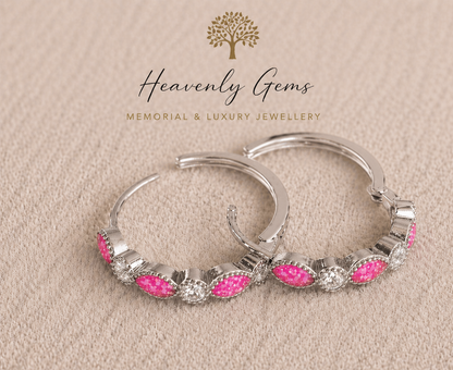 Eternity Memorial Ashes Hoop Earrings UK – Sterling Silver Cremation Jewellery