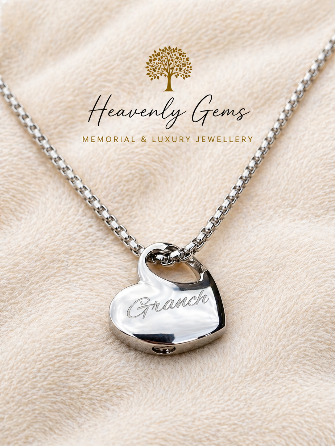 Laser Engraved Memorial Ashes Necklace UK – Stainless Steel Personalised Cremation Jewellery
