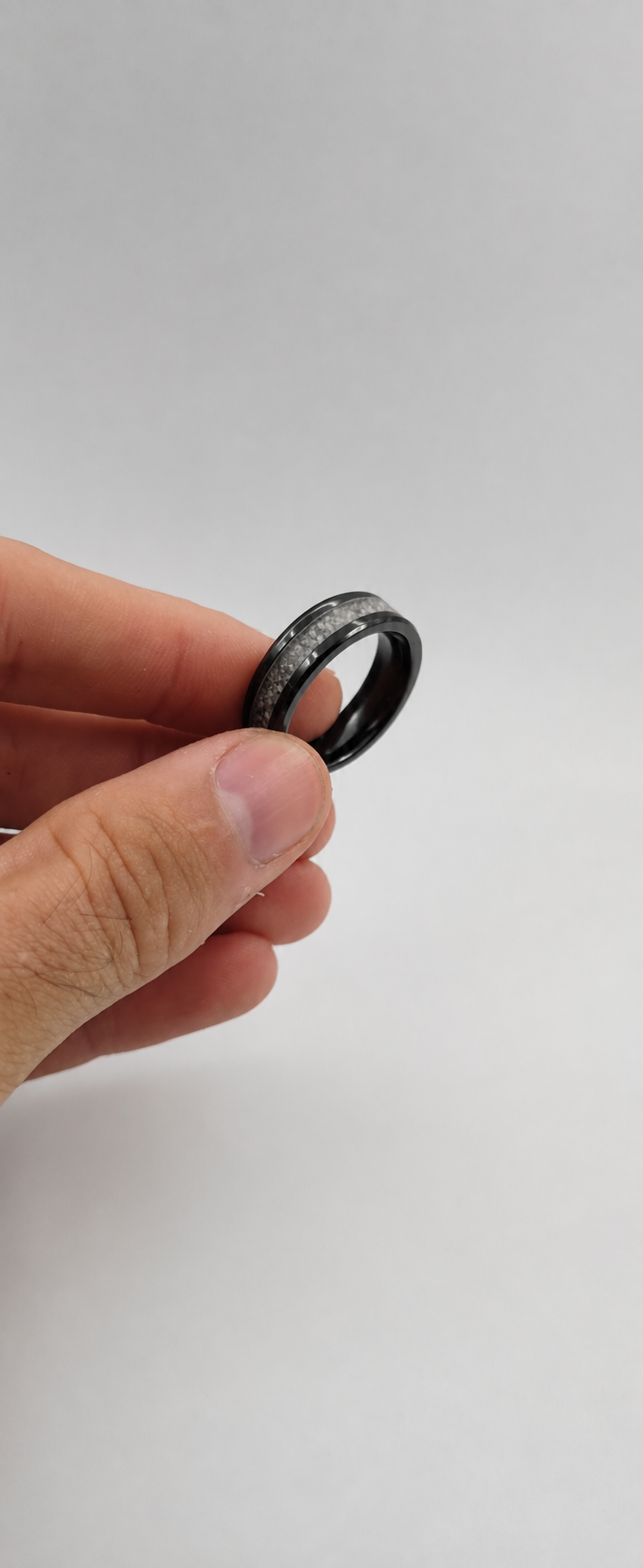 Black Ceramic Memorial Ring 6mm | Personalised Ashes Ring