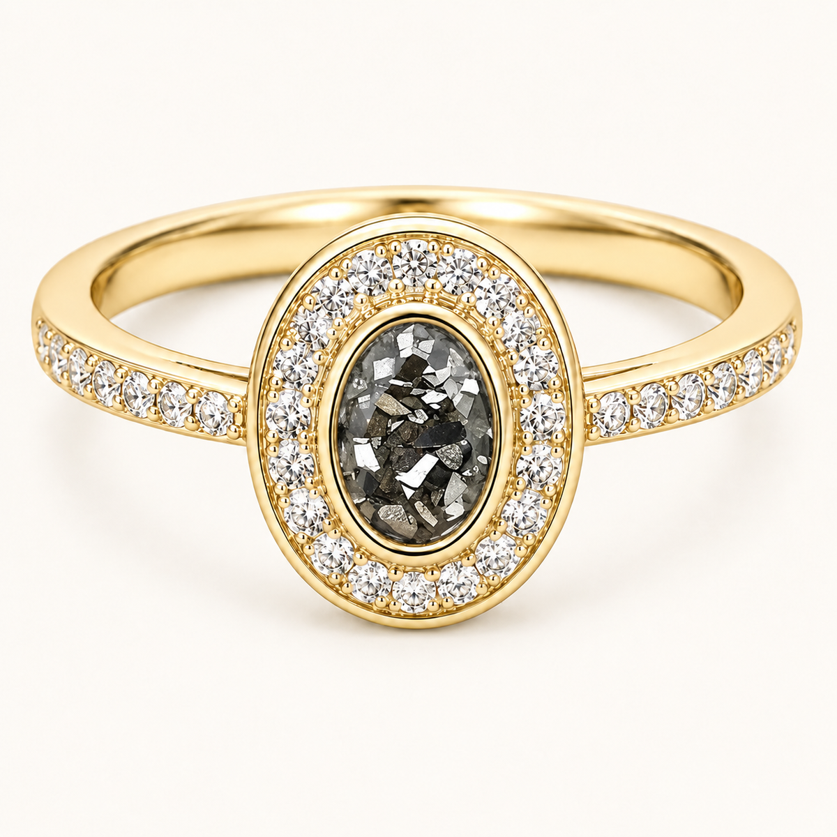 Evelyn 9ct Gold Oval Memorial Ashes Ring