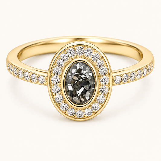 Evelyn 9ct Gold Oval Memorial Ashes Ring