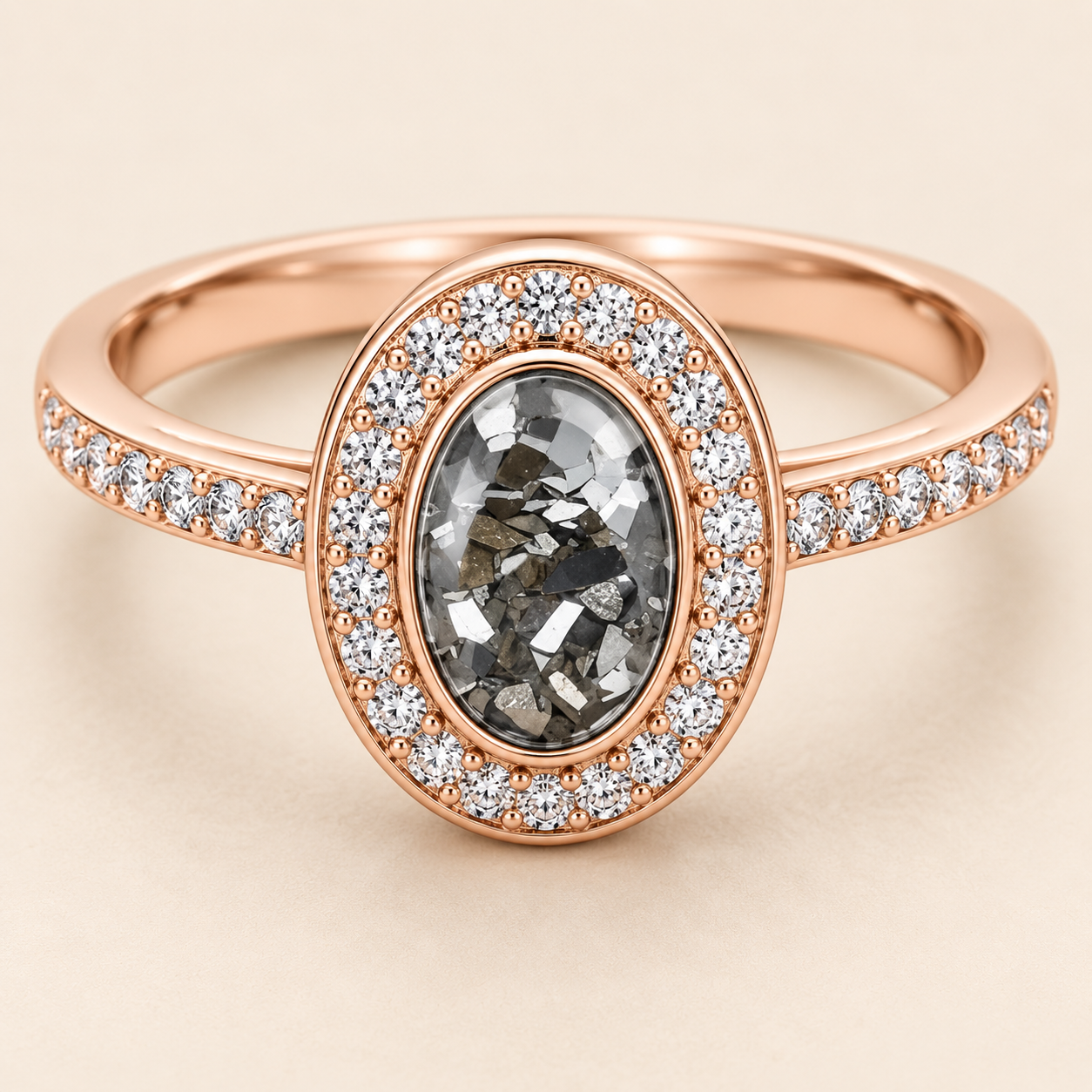 Evelyn 9ct Gold Oval Memorial Ashes Ring