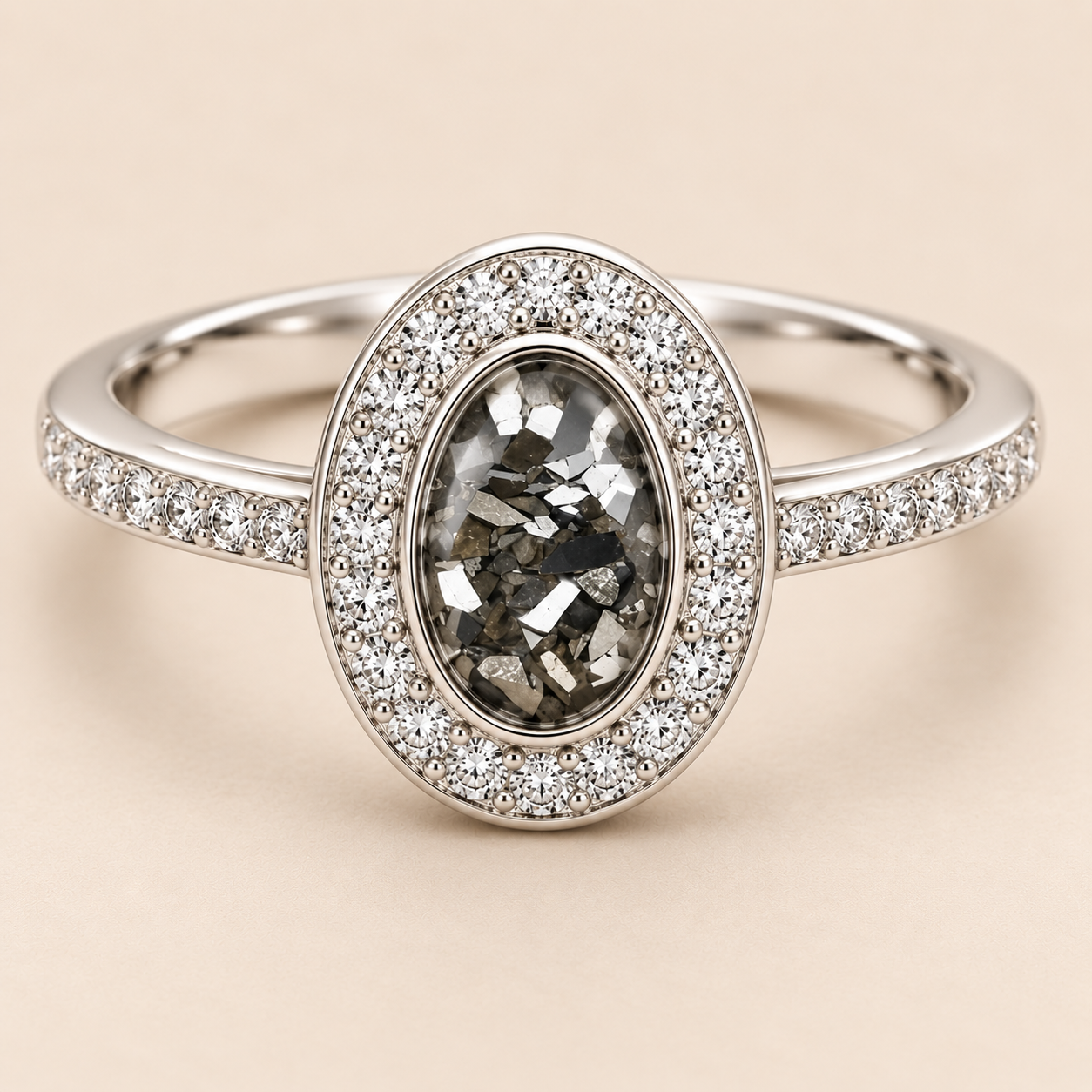 Evelyn 9ct Gold Oval Memorial Ashes Ring