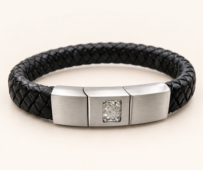 Men’s Leather Memorial Ashes Bracelet