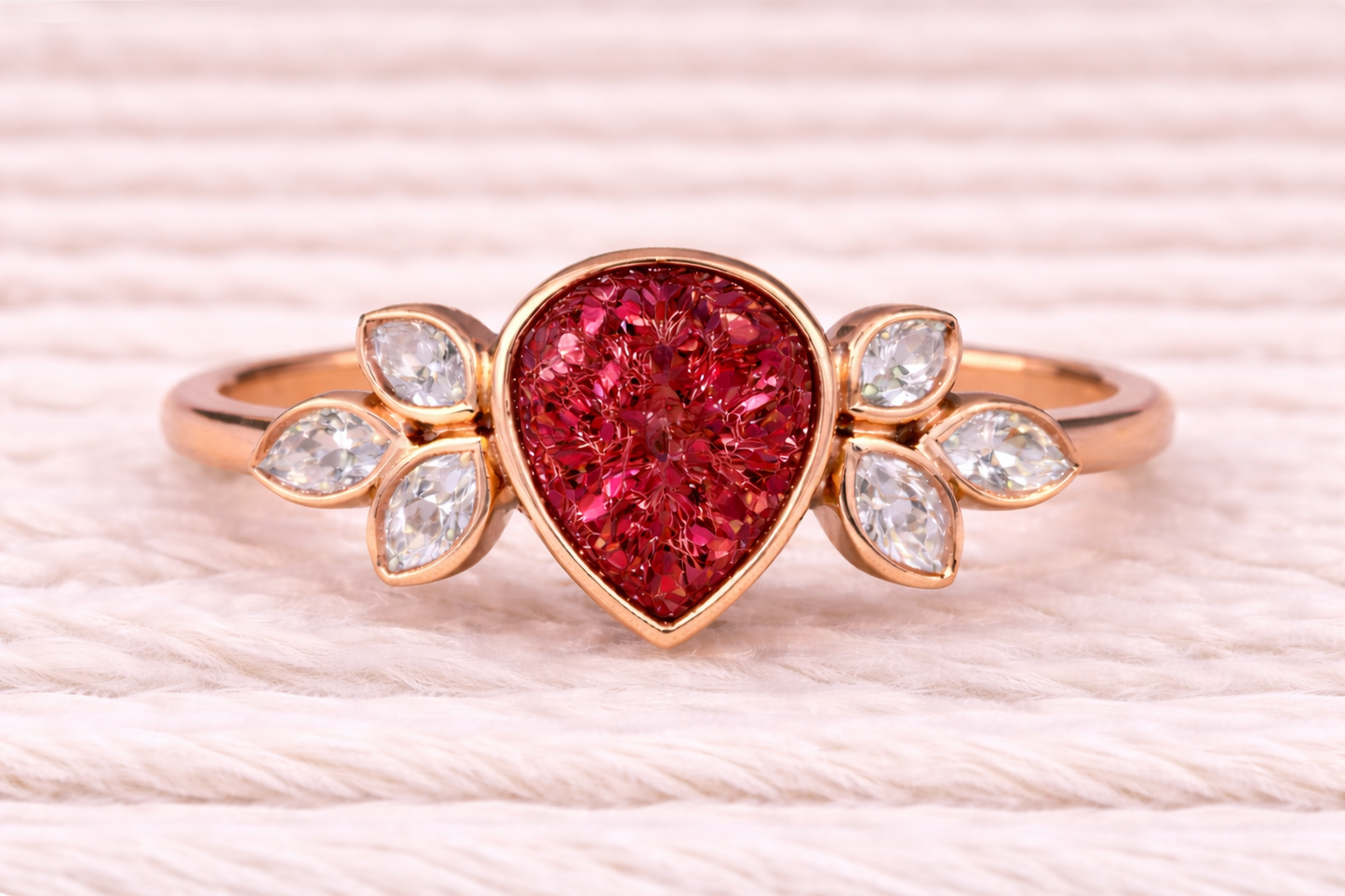 Pear Shape Memorial Ashes Ring