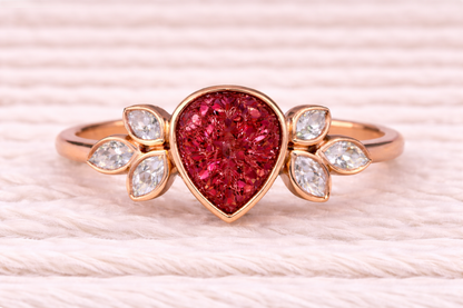 Pear Shape Memorial Ashes Ring