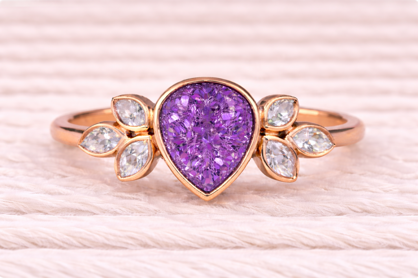 Pear Shape Memorial Ashes Ring