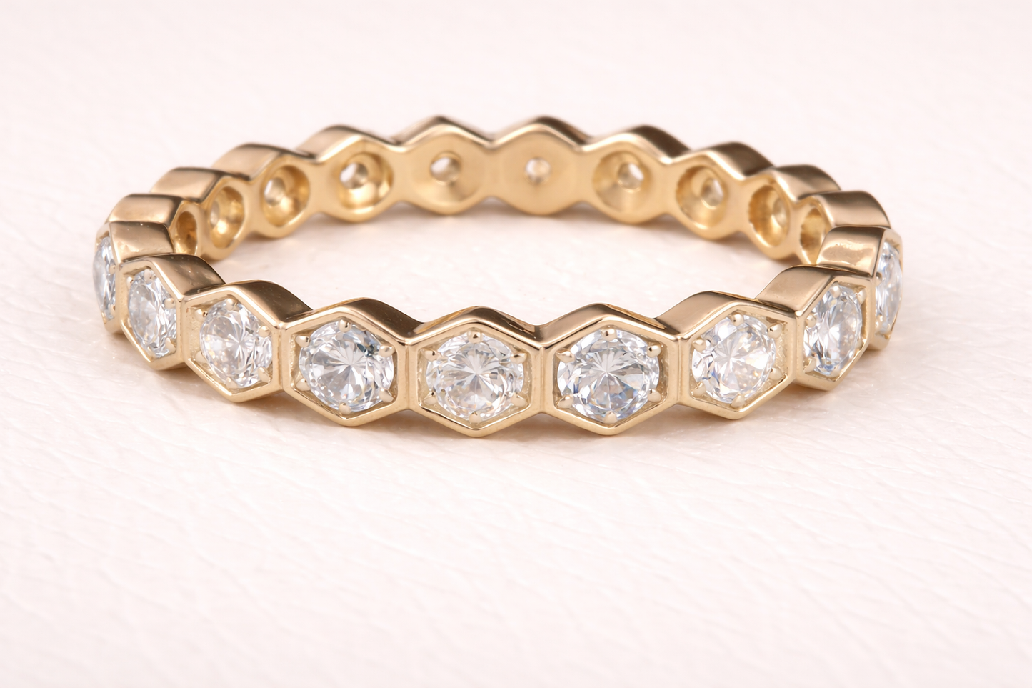 The Lucy Full Band Hexagon Ring