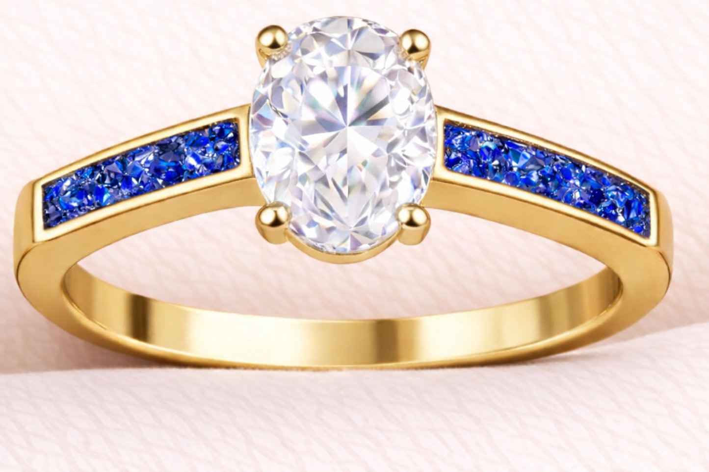 Moissanite Oval Ring
