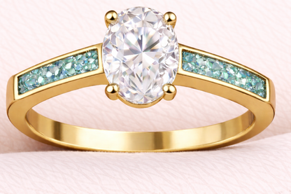 Moissanite Oval Ring