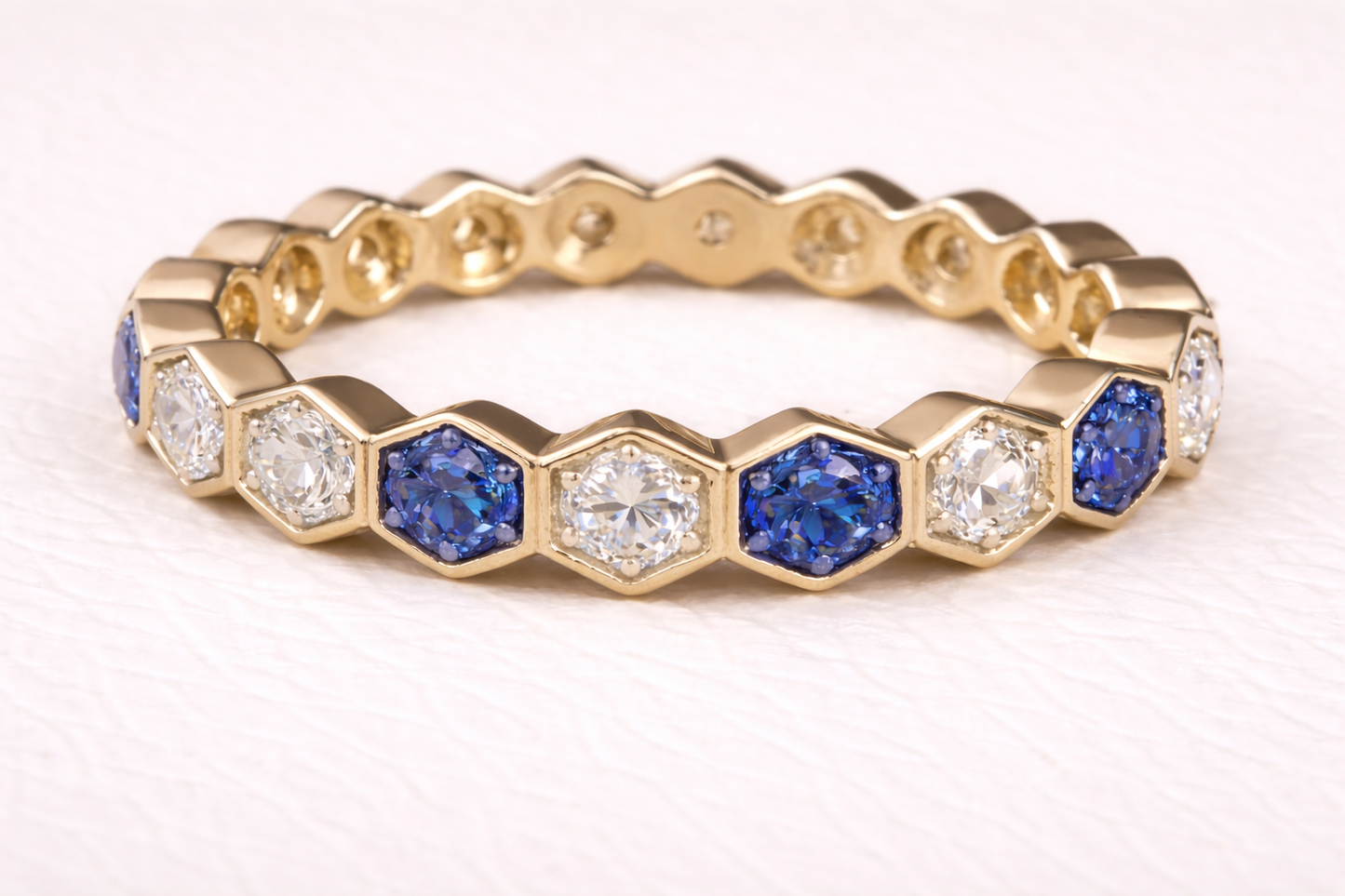 The Lucy Full Band Hexagon Ring