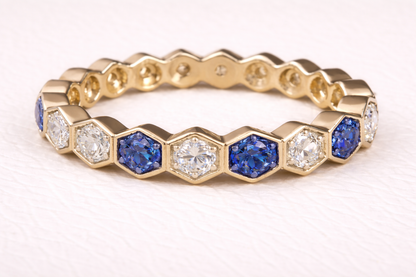 The Lucy Full Band Hexagon Ring