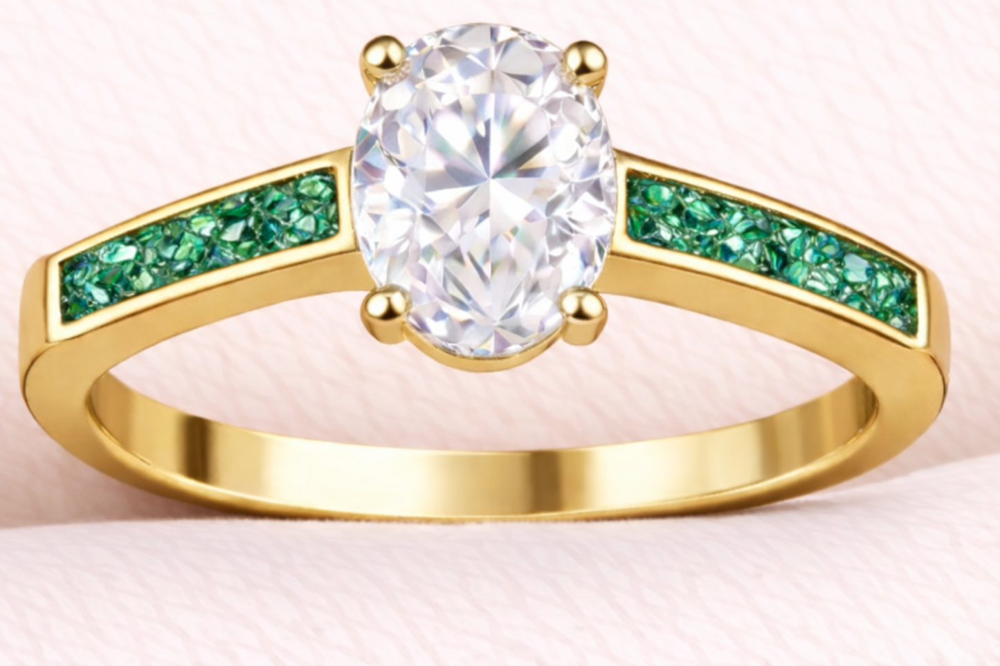 Moissanite Oval Ring