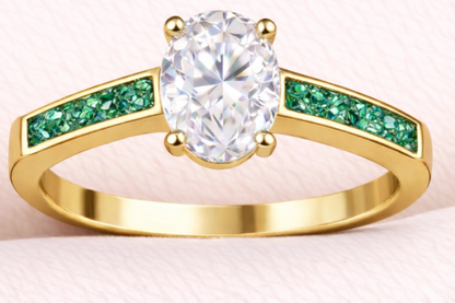 Moissanite Oval Ring