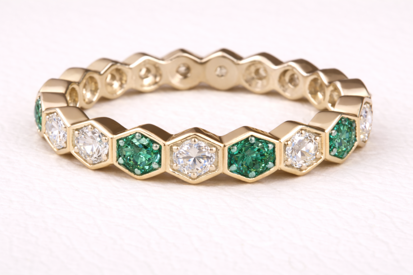 The Lucy Full Band Hexagon Ring