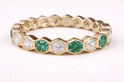 The Lucy Full Band Hexagon Ring