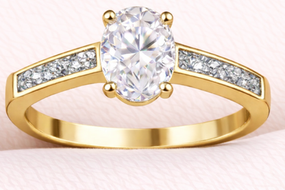 Moissanite Oval Ring