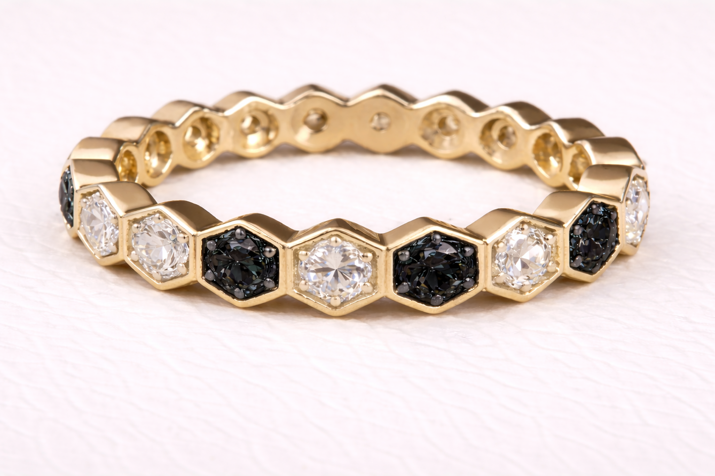 The Lucy Full Band Hexagon Ring