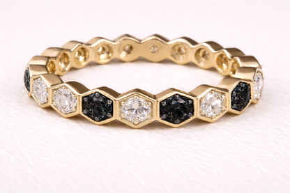 The Lucy Full Band Hexagon Ring