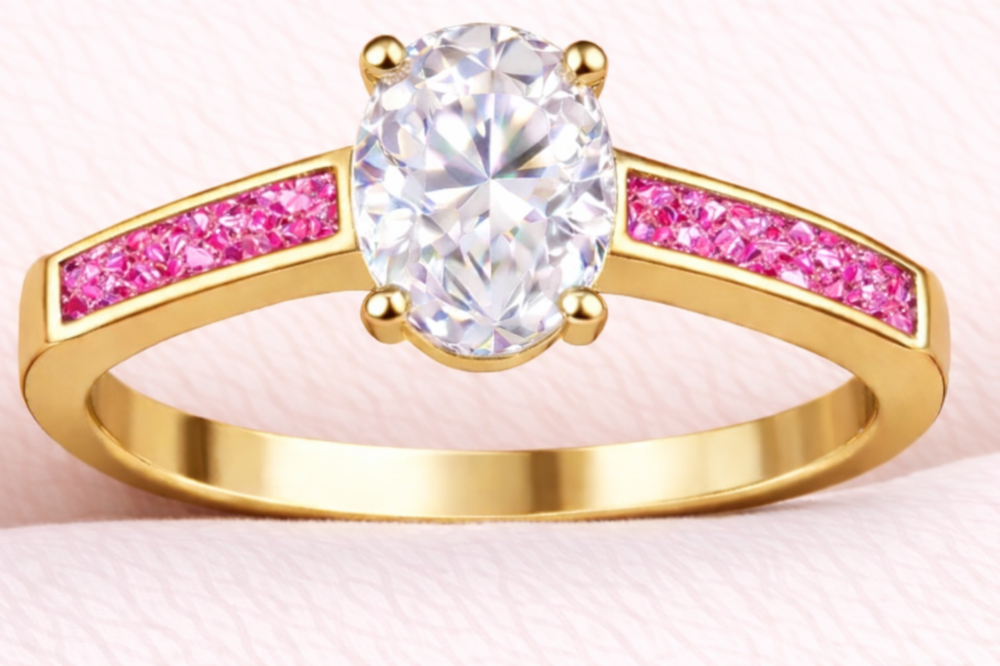 Moissanite Oval Ring