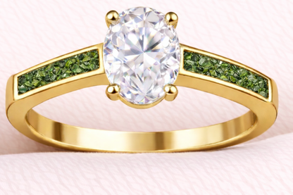 Moissanite Oval Ring