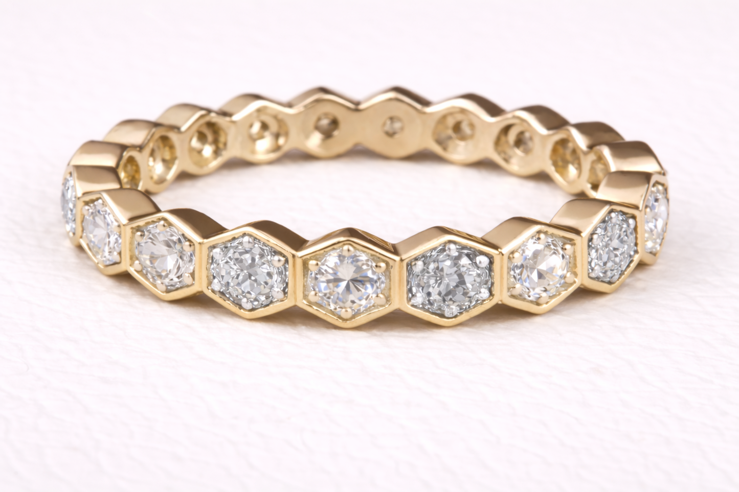 The Lucy Full Band Hexagon Ring