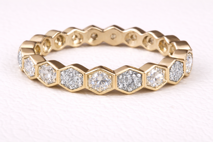 The Lucy Full Band Hexagon Ring