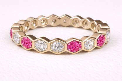 The Lucy Full Band Hexagon Ring
