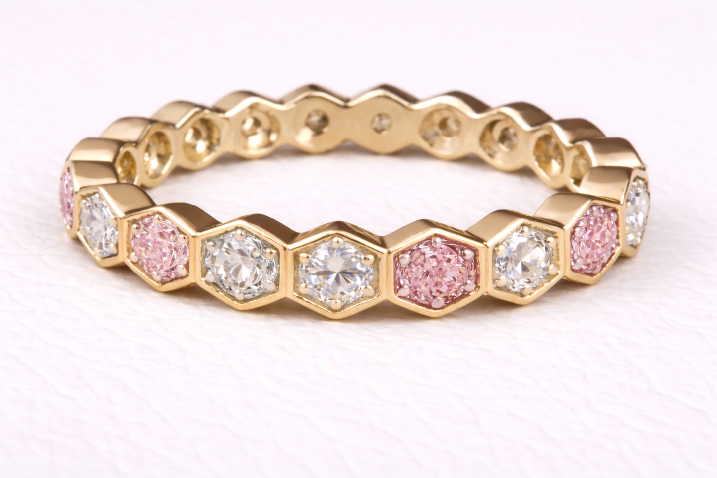 The Lucy Full Band Hexagon Ring