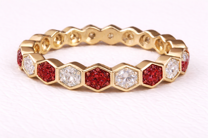 The Lucy Full Band Hexagon Ring