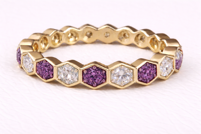 The Lucy Full Band Hexagon Ring