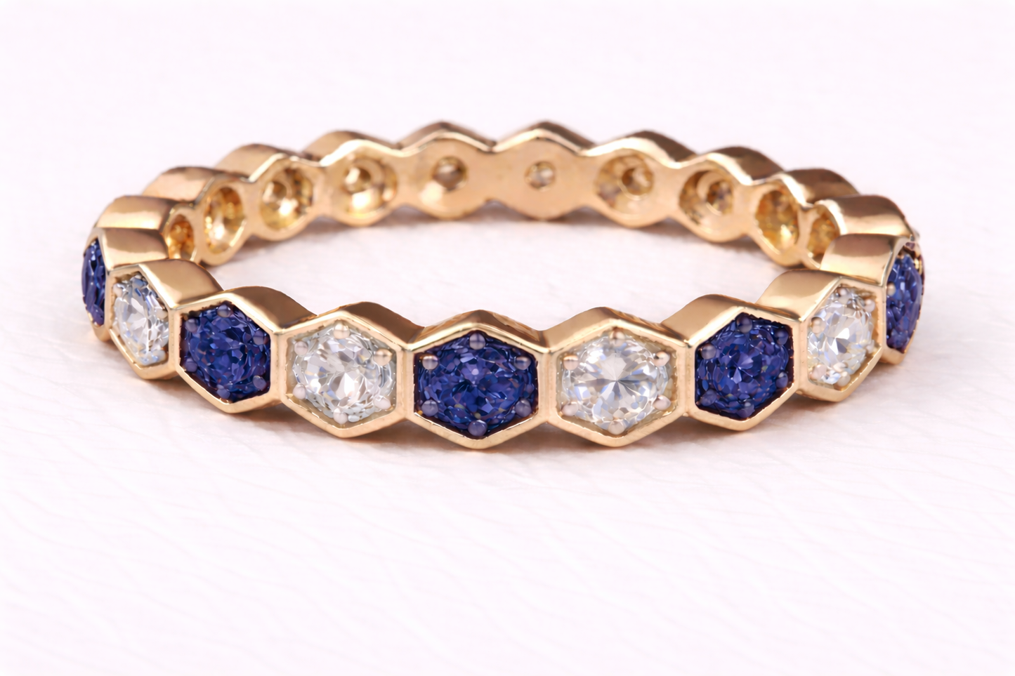 The Lucy Full Band Hexagon Ring
