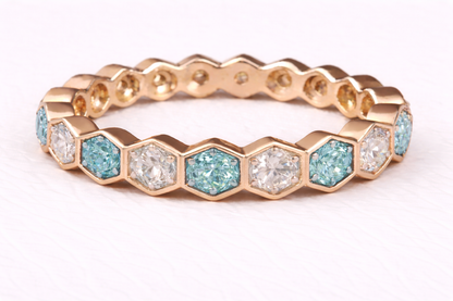The Lucy Full Band Hexagon Ring