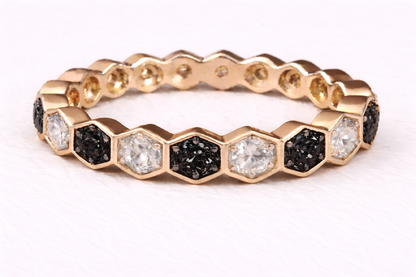 The Lucy Full Band Hexagon Ring