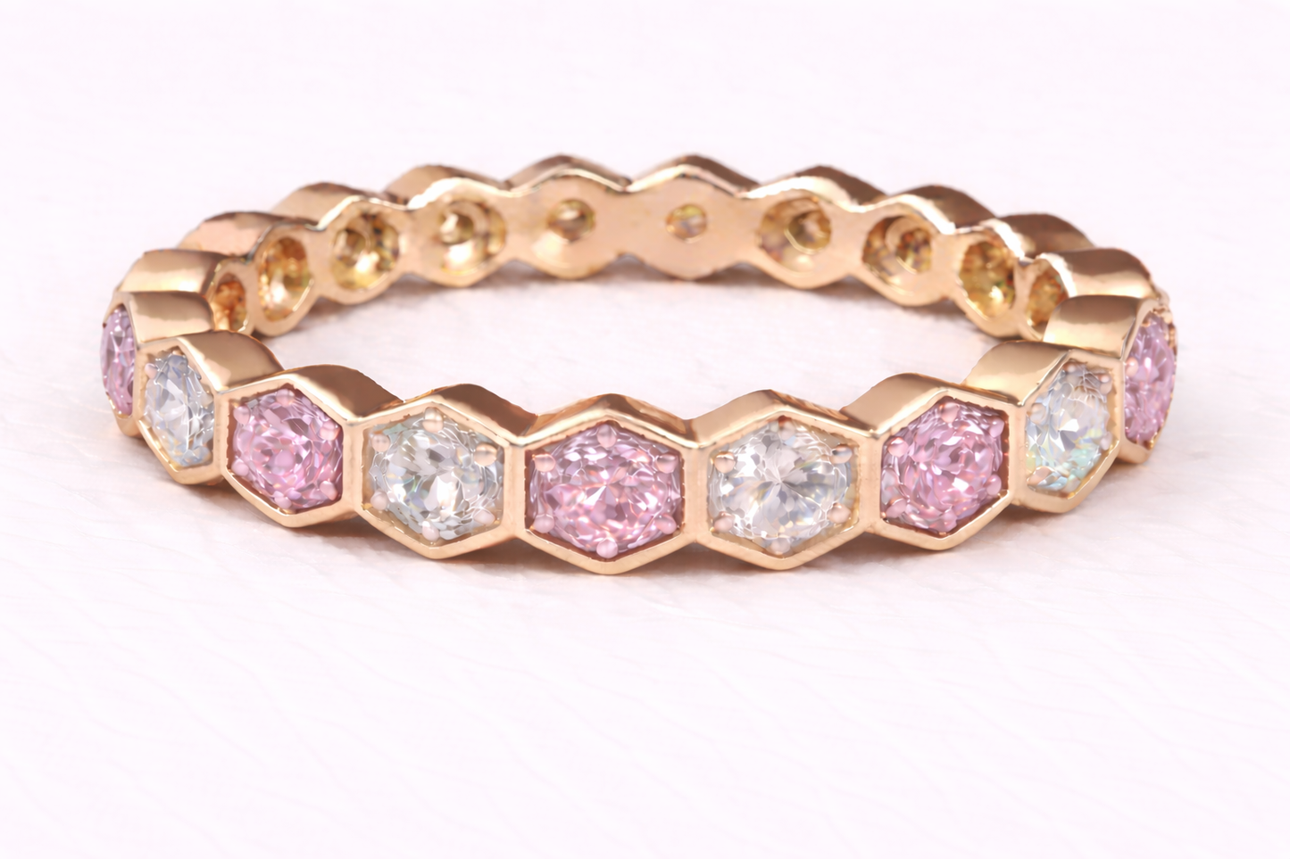 The Lucy Full Band Hexagon Ring