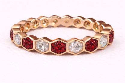 The Lucy Full Band Hexagon Ring