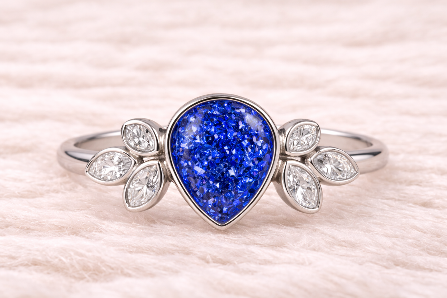 Pear Shape Memorial Ashes Ring