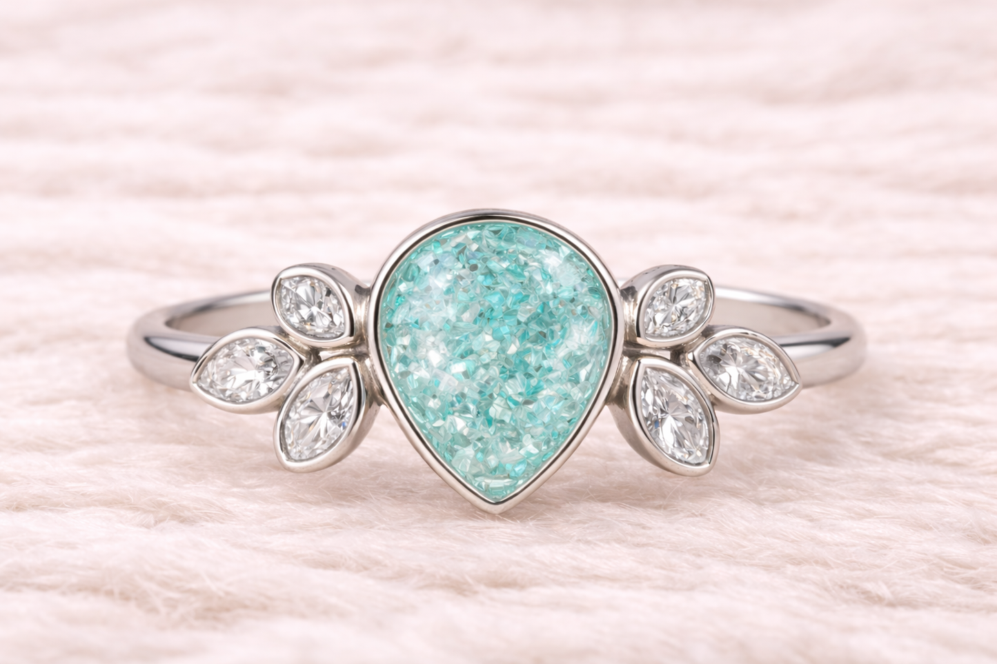 Pear Shape Memorial Ashes Ring