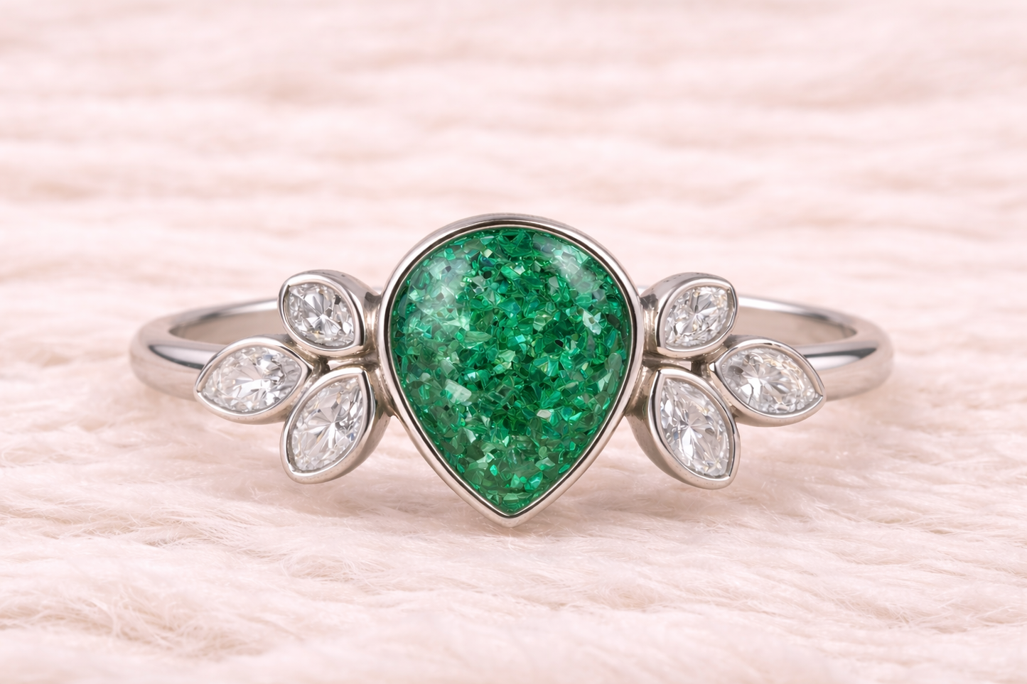 Pear Shape Memorial Ashes Ring